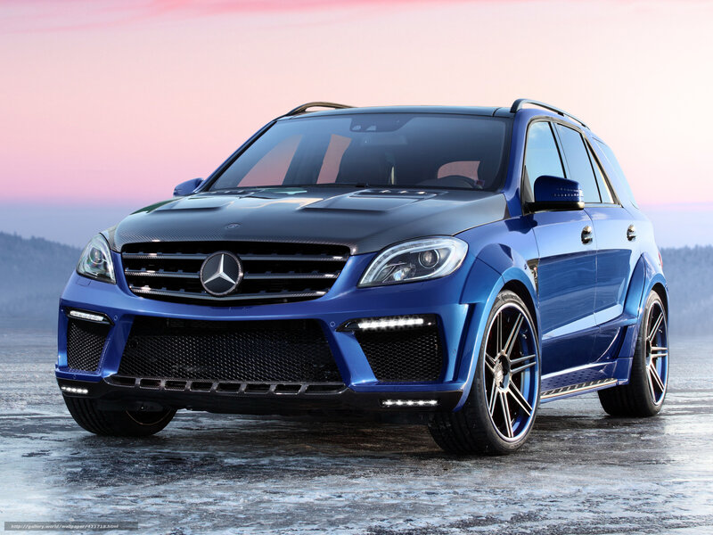 Blue Mercedes-benz Suv — Dramatic, Sunset, 3d Render