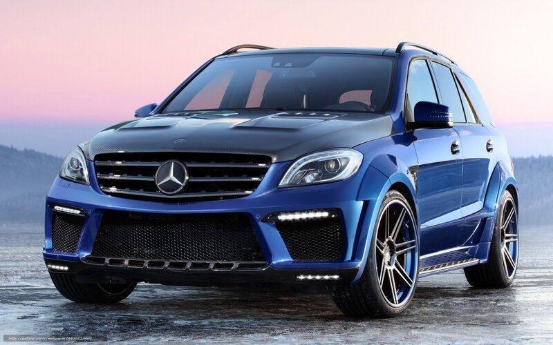 Blue Mercedes-Benz SUV — Dramatic, Sunset, Photograph