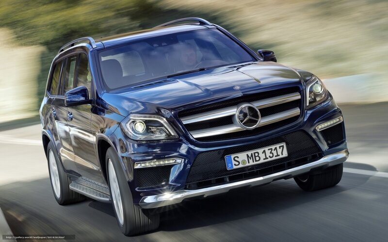 Blue Mercedes-Benz SUV in motion
