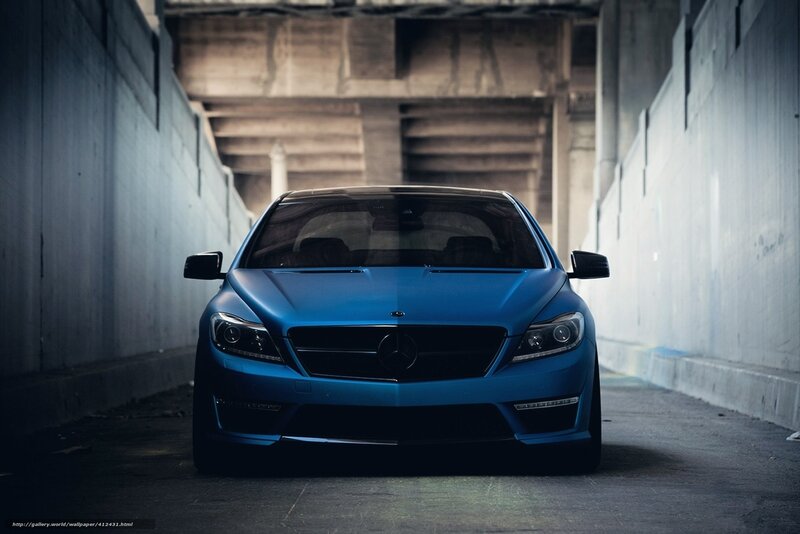 blue mercedes in tunnel