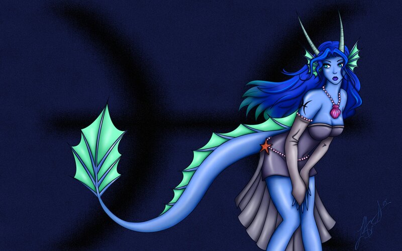 Blue Mermaid with Tail