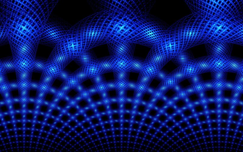 Blue Mesh Structure — Abstract