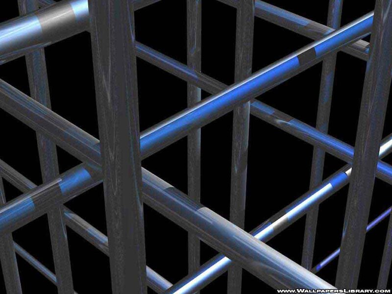 blue metal grid structure
