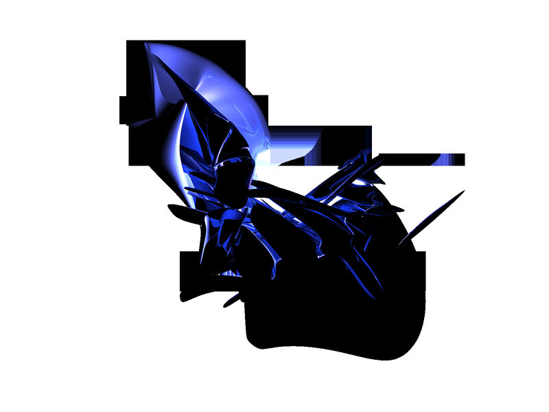 Blue Metallic Abstract Shape — Dramatic