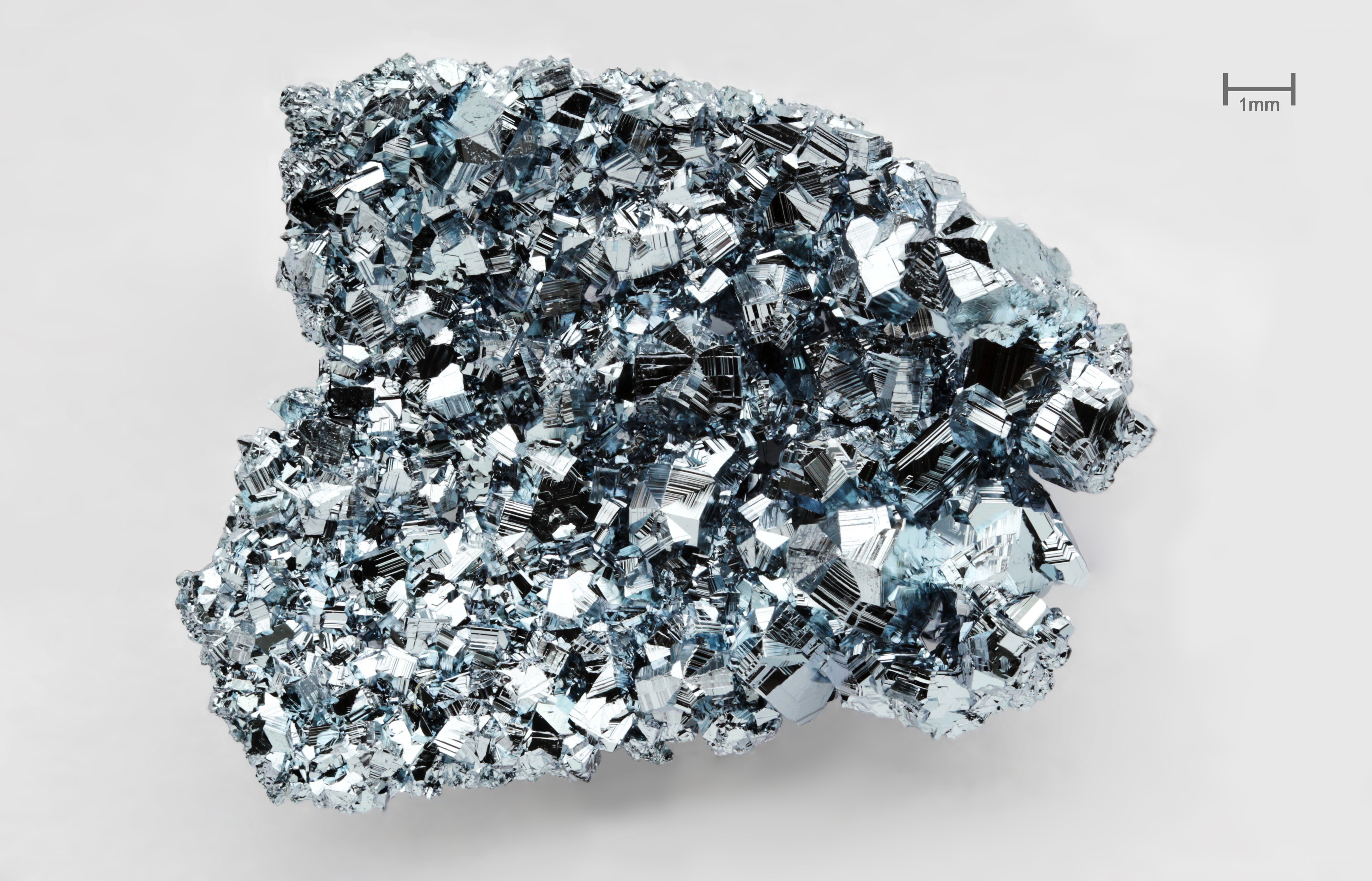 blue metallic mineral cluster