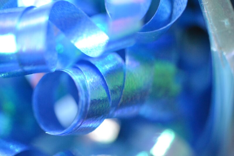Blue Metallic Ribbon