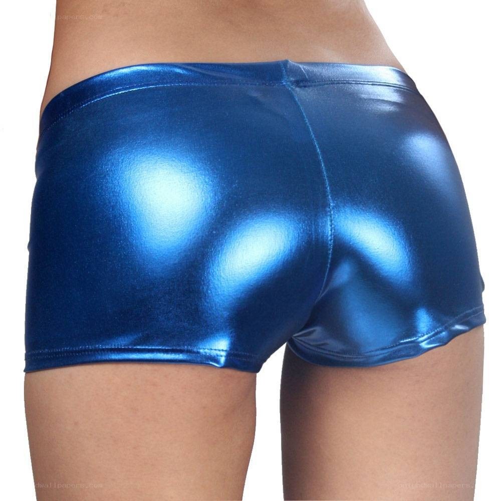 blue metallic shorts