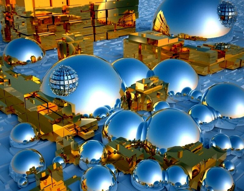 Blue Metallic Spheres