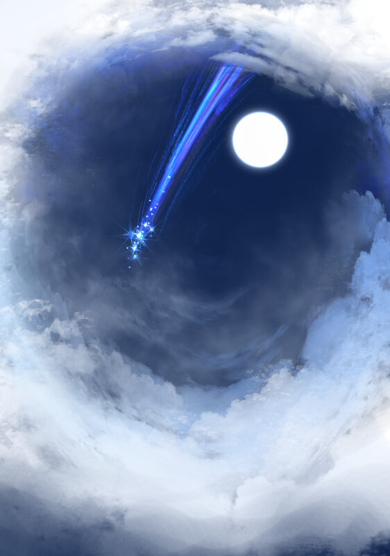 Blue Meteor Streak