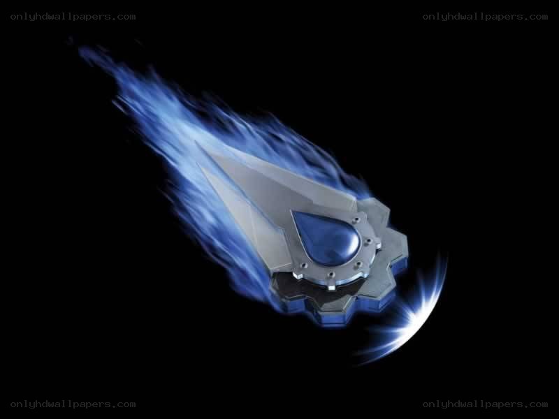 blue meteorite with flame