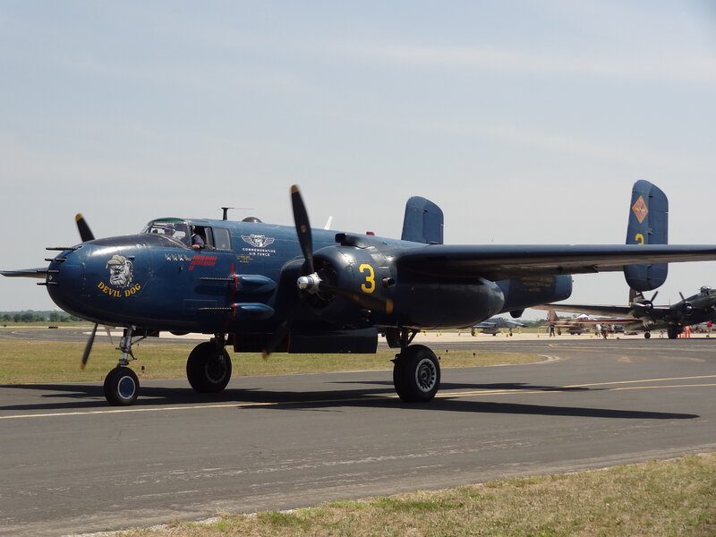 Blue Military Bomber Plane