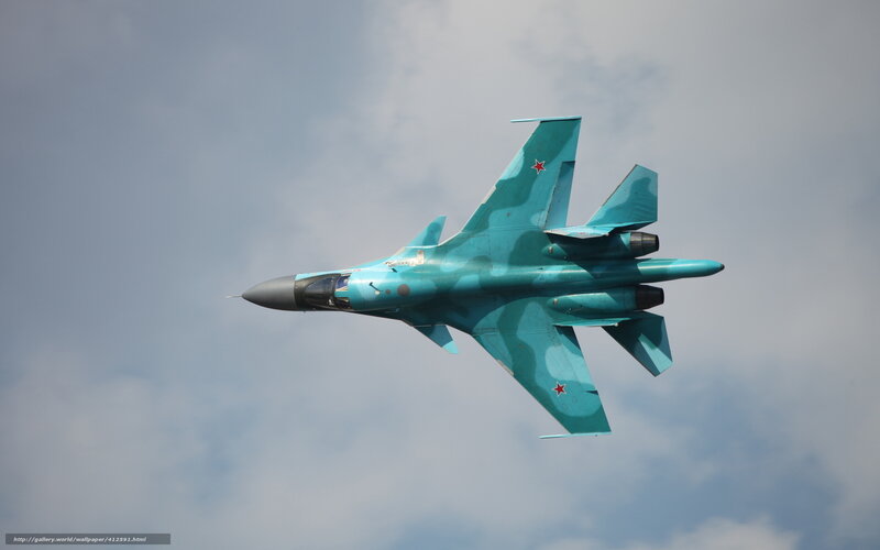 Blue Military Jet — Dynamic, Afternoon