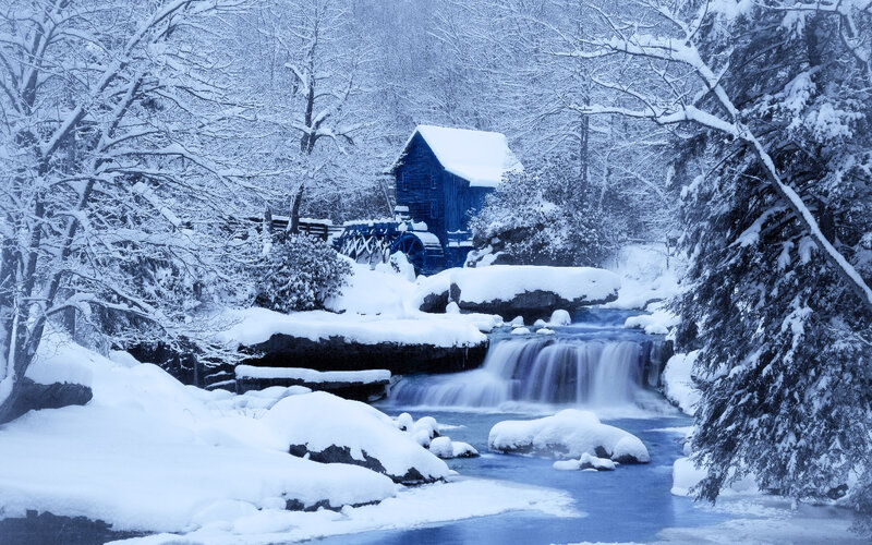 Blue Mill in Snow