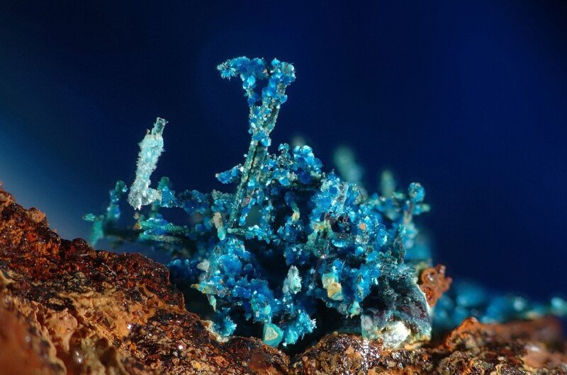 Blue Mineral Crystals — Dramatic