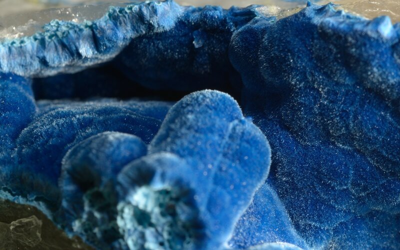 Blue mineral formations