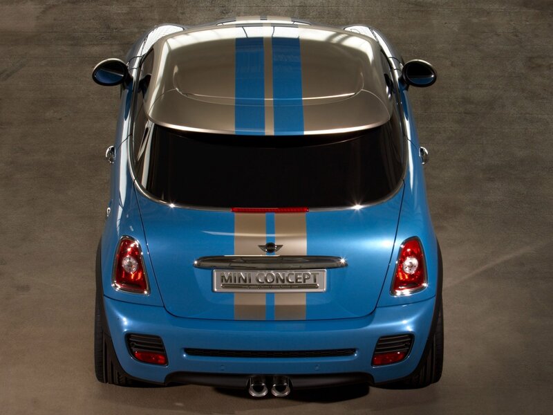 Blue Mini Concept Car — Dramatic, Photograph