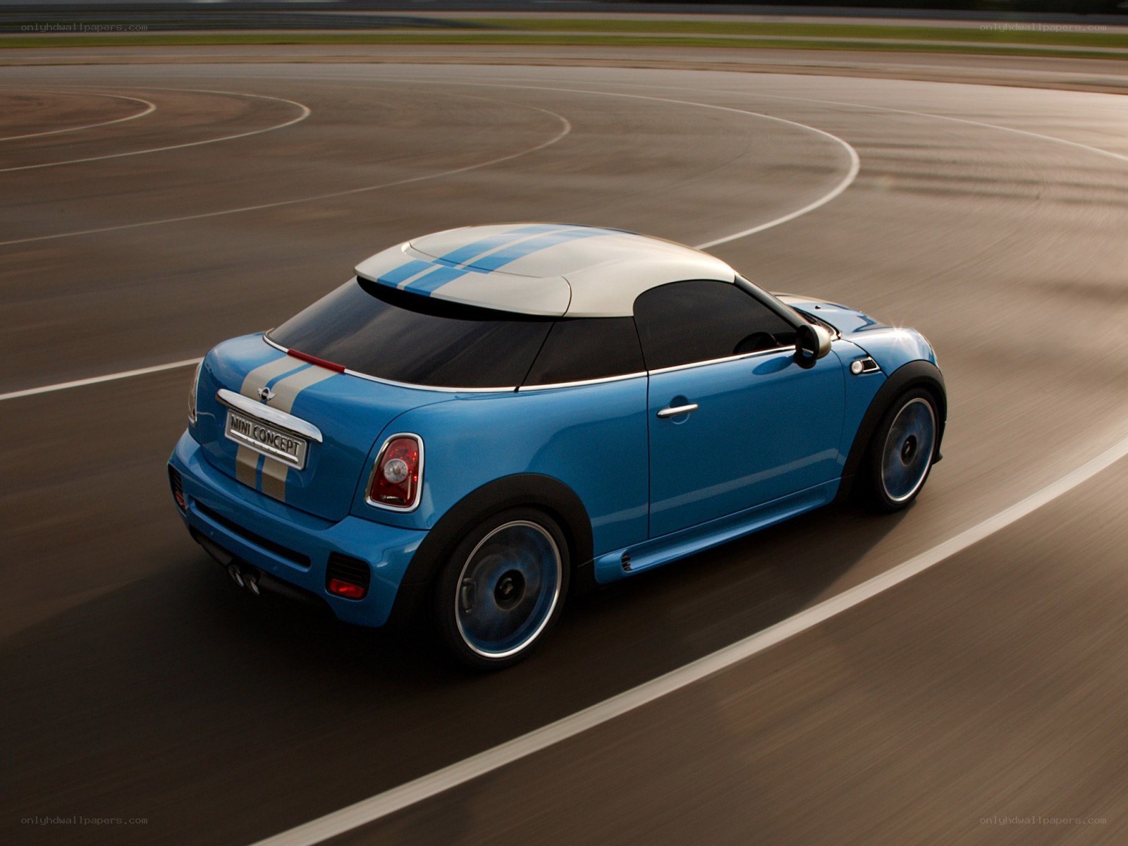 Blue MINI Concept car on track