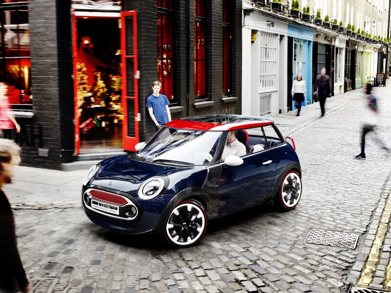 Blue Mini Concept Car — Urban, Afternoon, Photograph