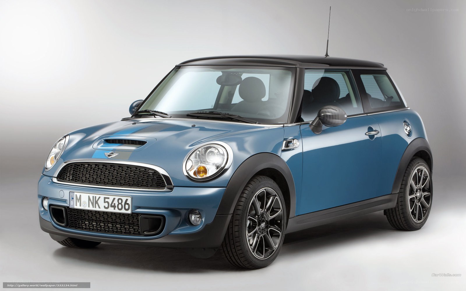 blue mini cooper car