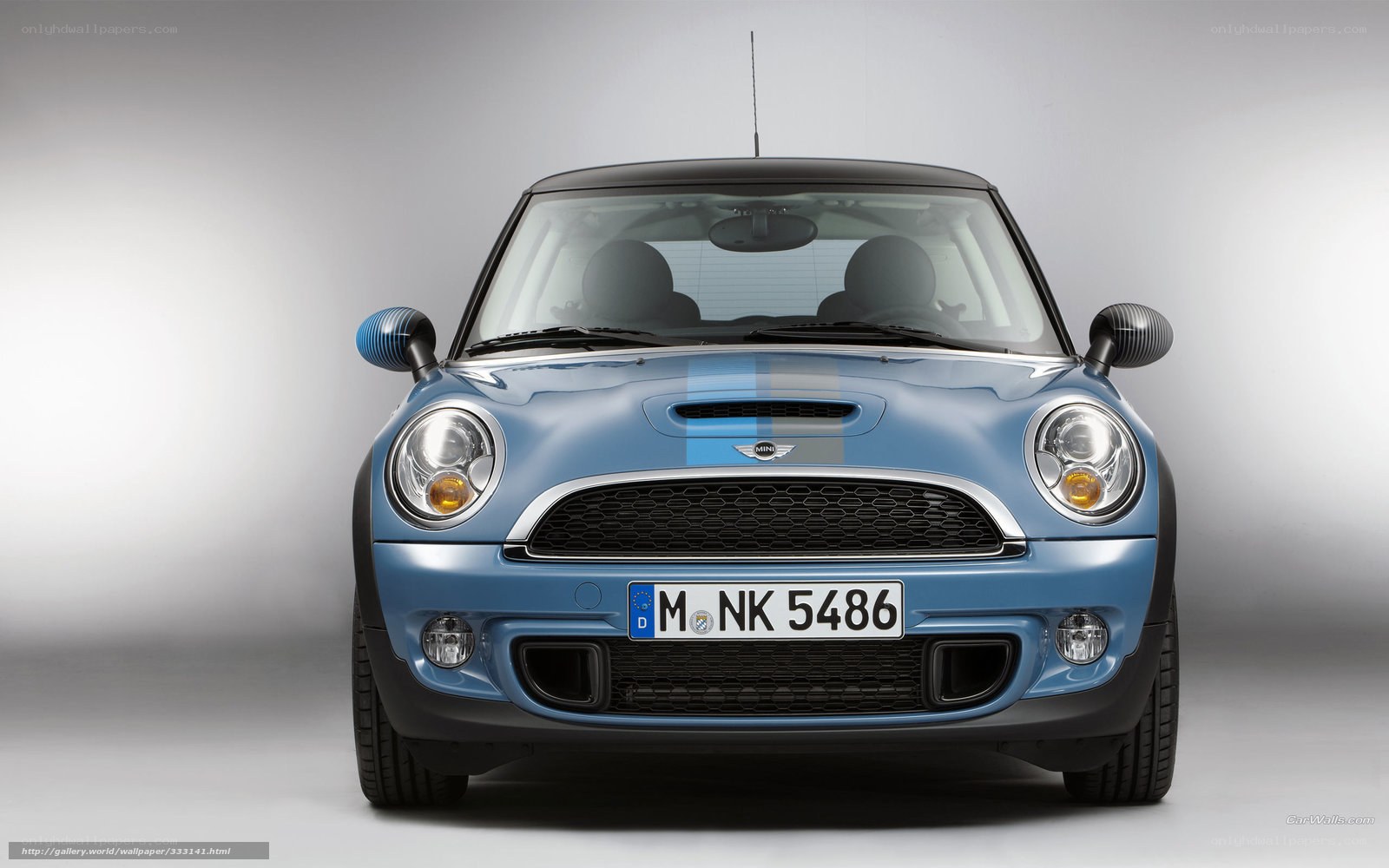 blue mini cooper car