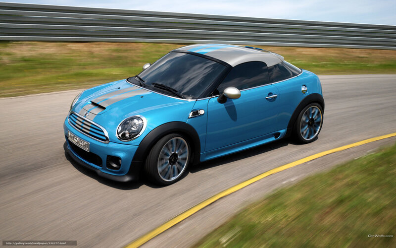 Blue Mini Cooper Car — Dynamic, Afternoon, Photograph, Race Track