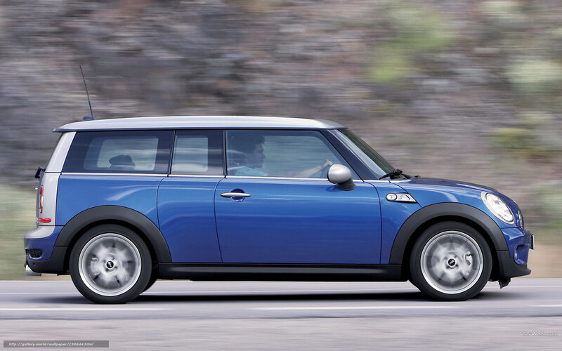 Blue Mini Cooper Car — Dynamic, Photograph