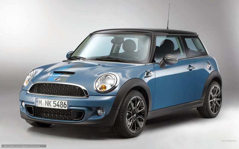 Blue Mini Cooper Car — Neutral, Photograph