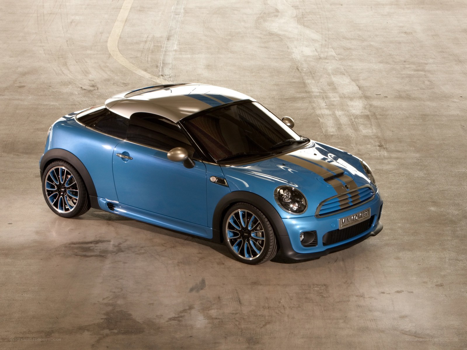 blue mini cooper concept car