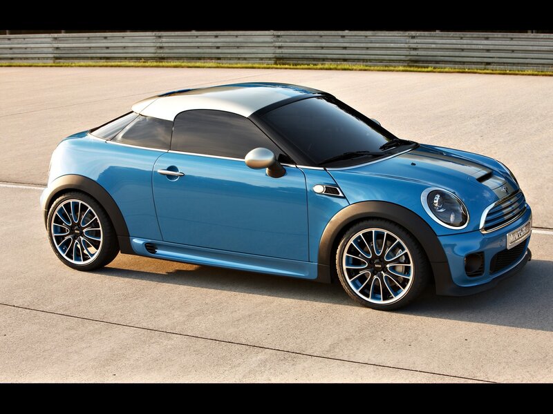 blue mini cooper concept car