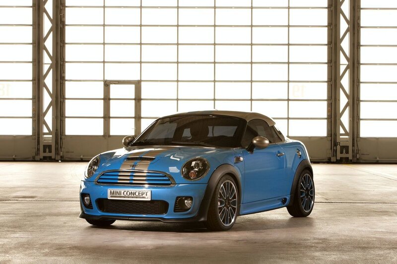 Blue Mini Cooper Concept — Dramatic, Photograph, Car, Garage, Convertible