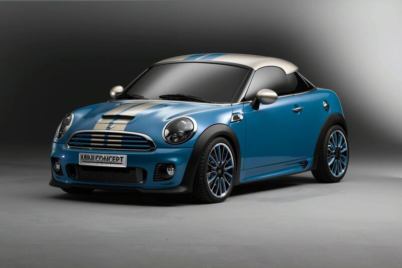 Blue Mini Cooper Concept — Dramatic, Photograph, Car, Stripes, Silver Roof