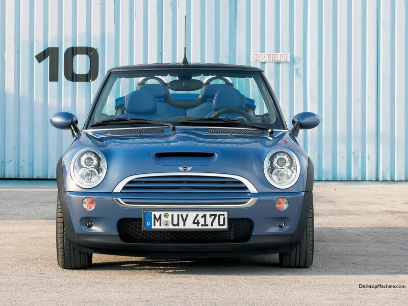blue mini cooper convertible