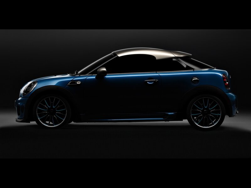 blue mini cooper coupe