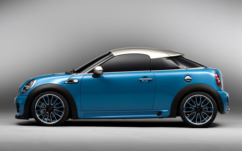 blue mini cooper coupe
