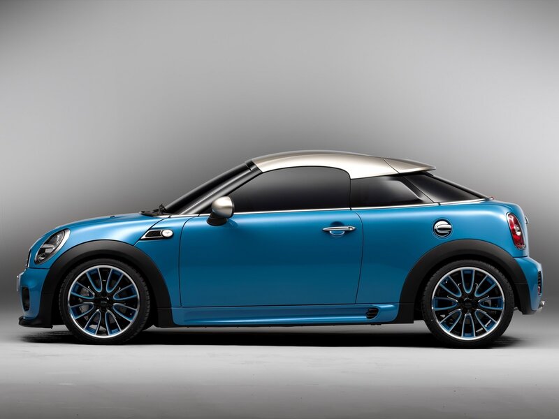 blue mini cooper coupe