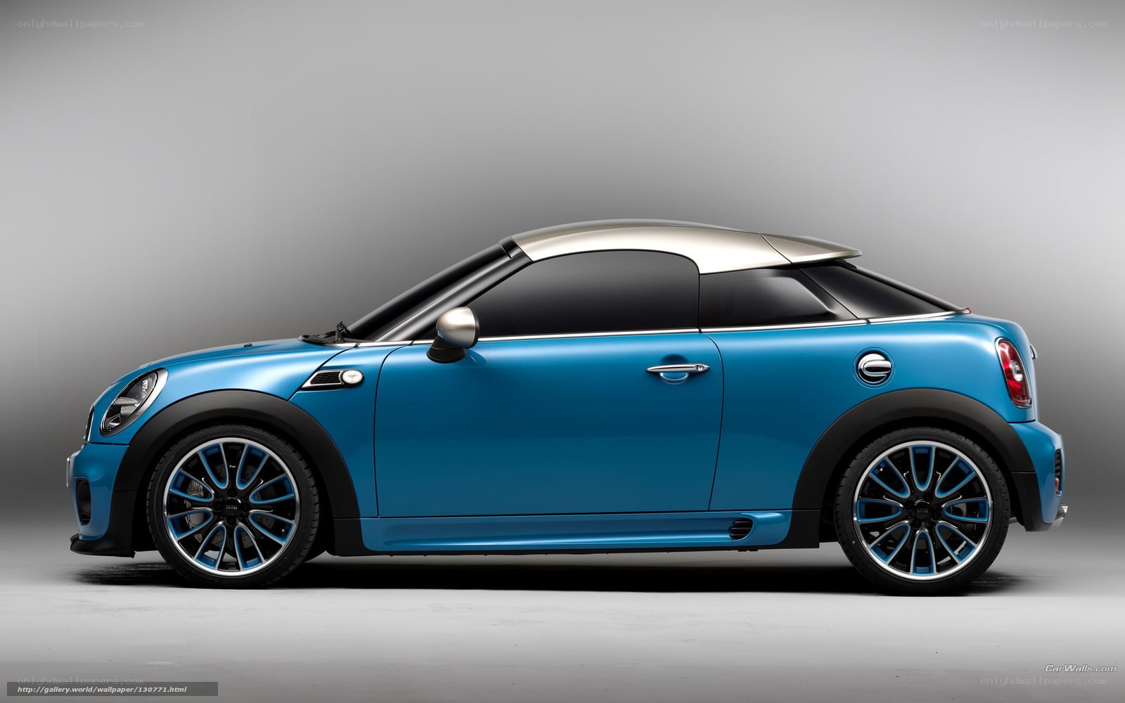 blue mini cooper coupe