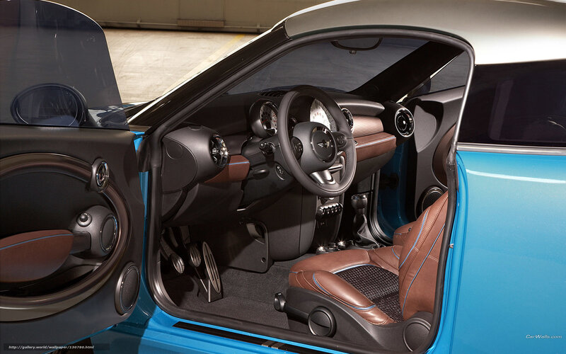 blue mini cooper interior