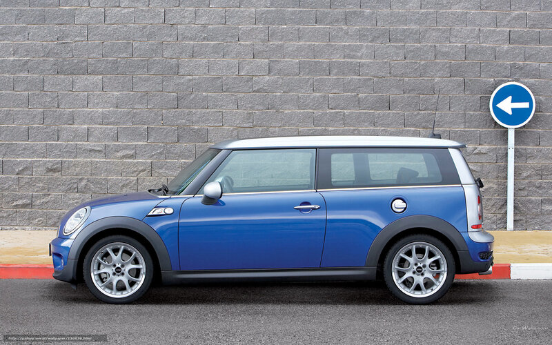 blue mini cooper parked