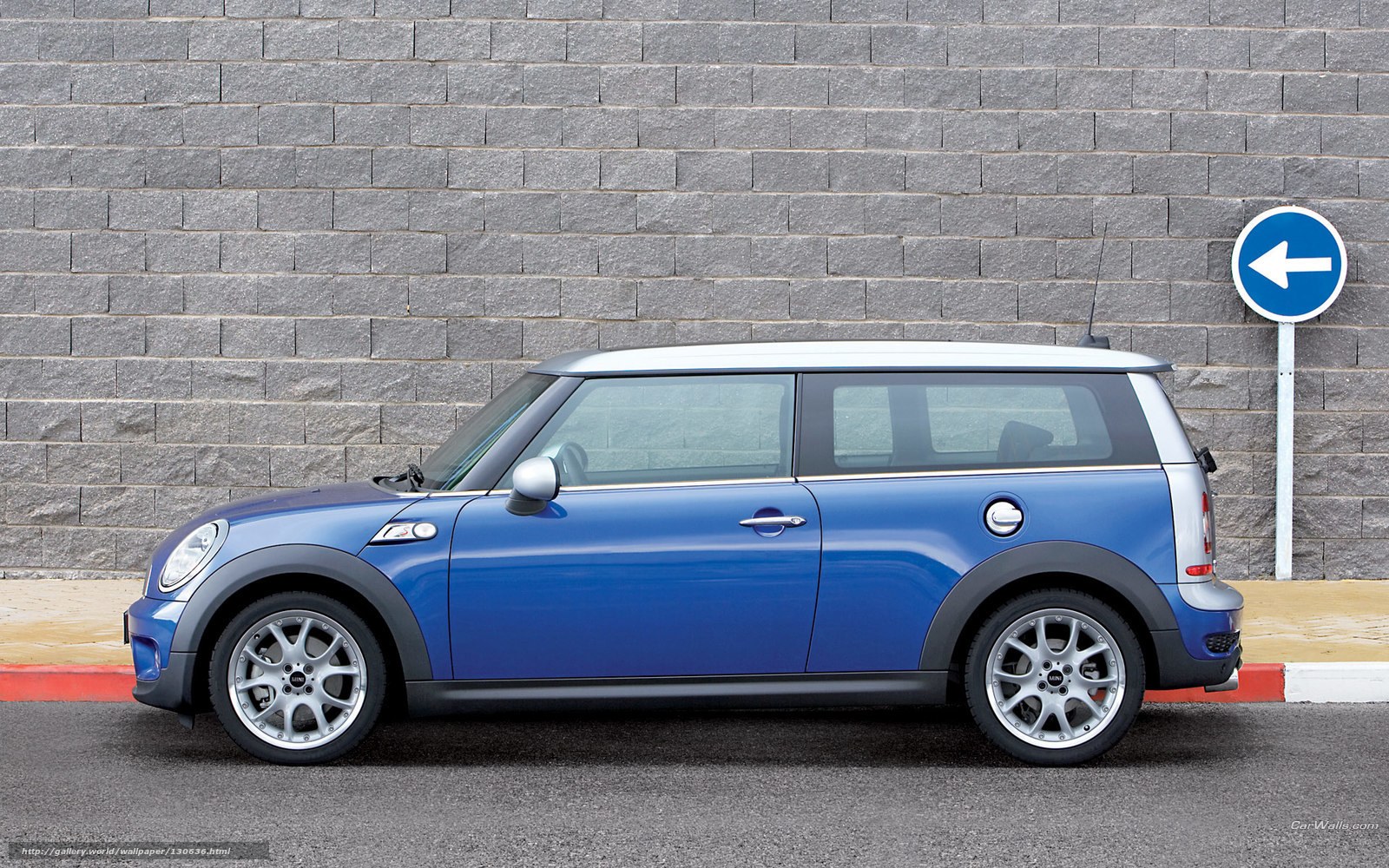 blue mini cooper parked