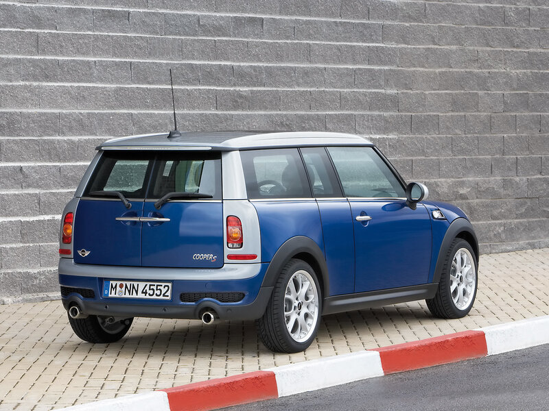 Blue Mini Cooper S parked