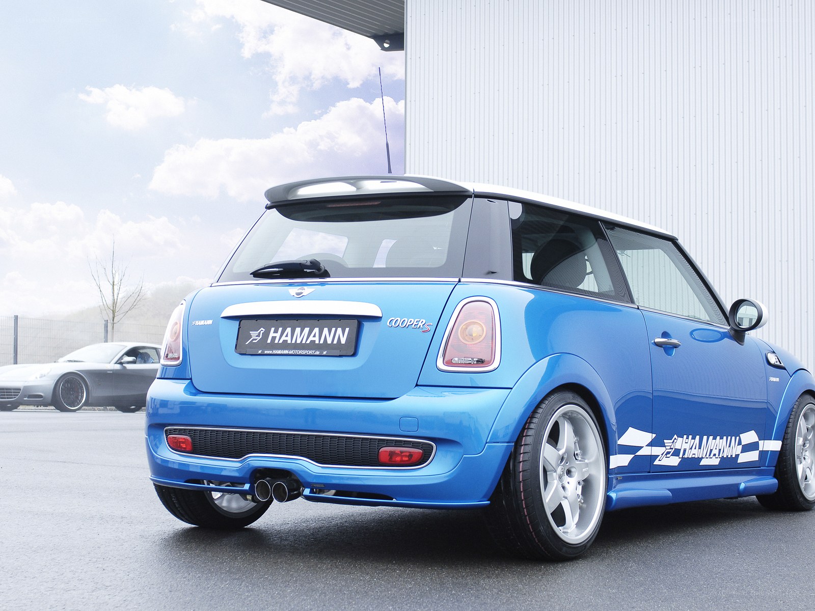 Blue Mini Cooper S with Hamann branding