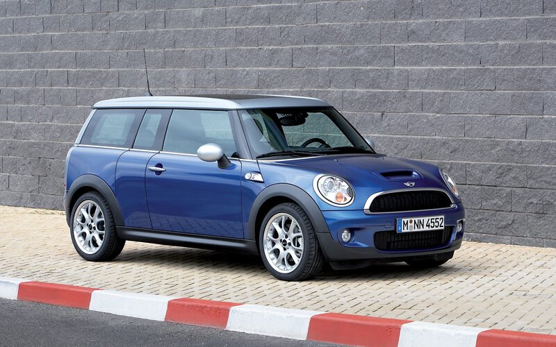 Blue Mini Cooper Station Wagon — Neutral, Afternoon
