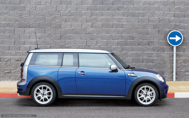 Blue Mini Cooper Station Wagon — Neutral