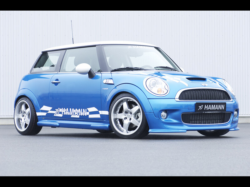 Blue Mini Cooper with Hamann branding