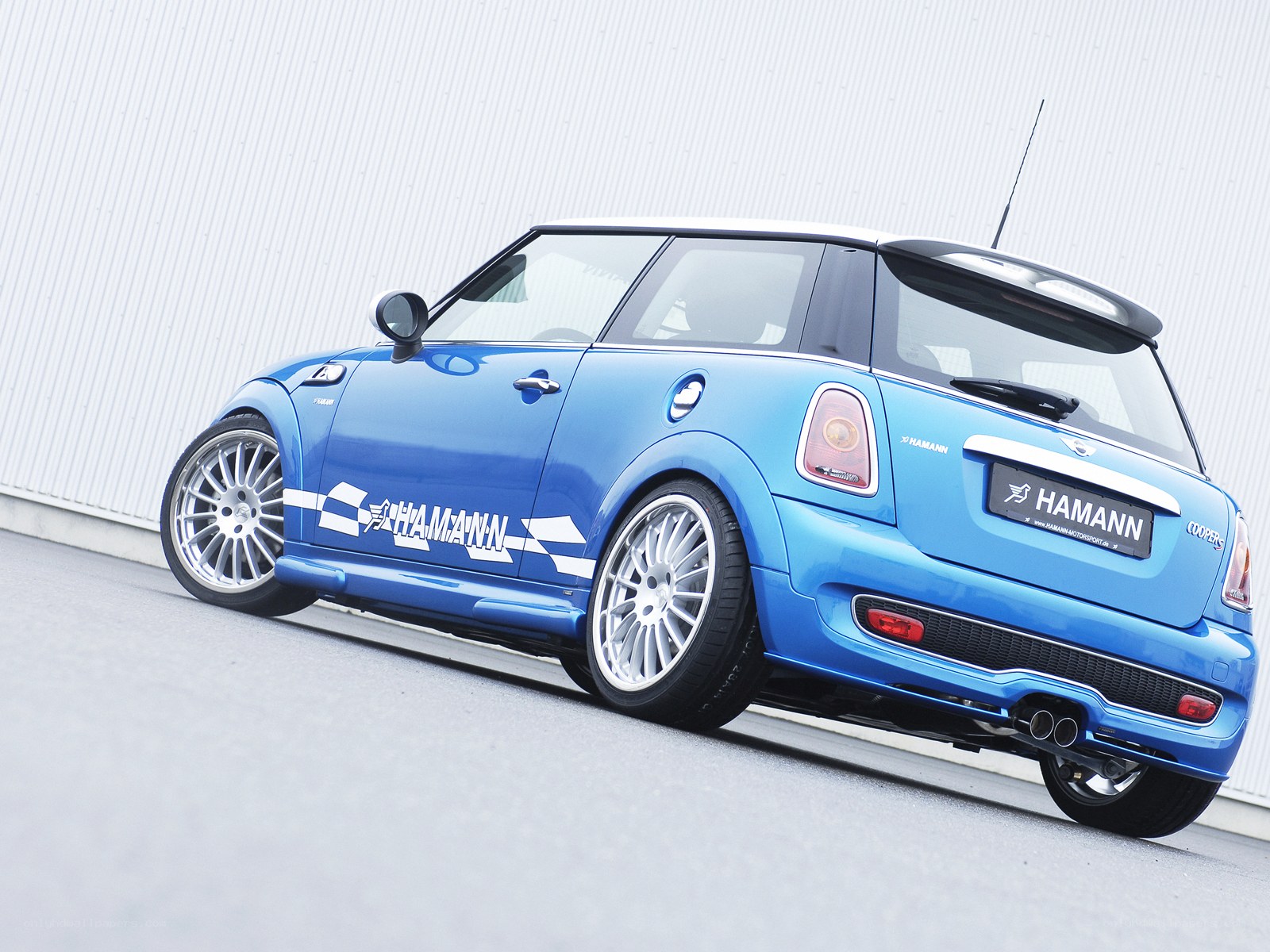 Blue Mini Cooper with Hamann branding
