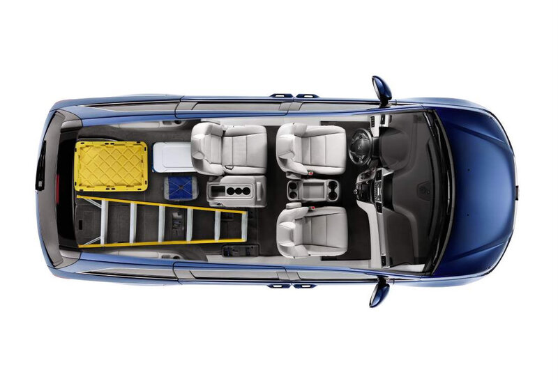Blue Minivan Interior