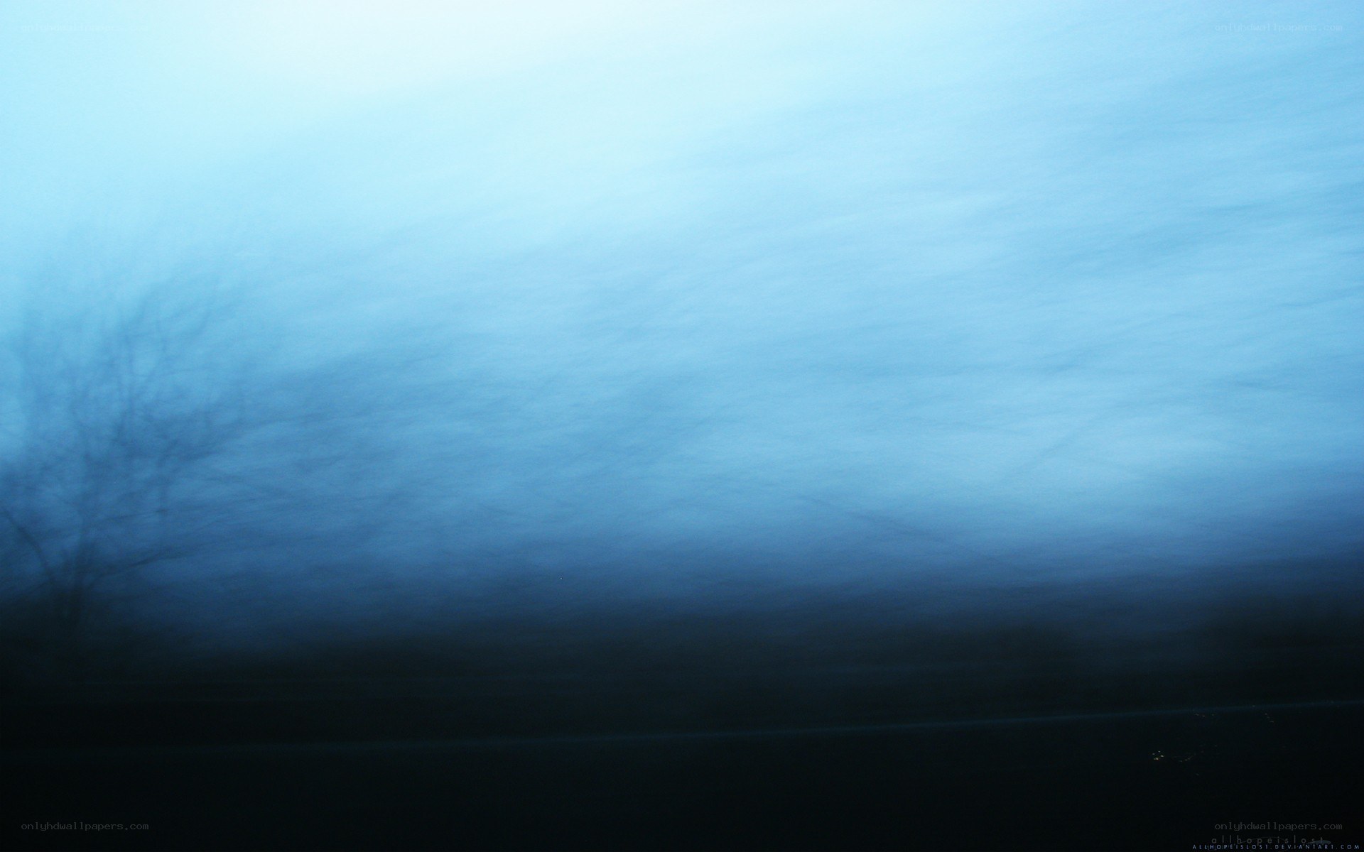 blue misty landscape