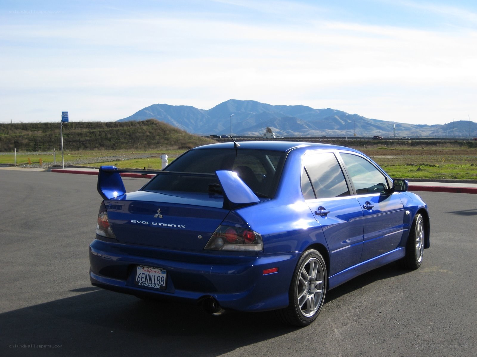 Blue Mitsubishi Evolution IX