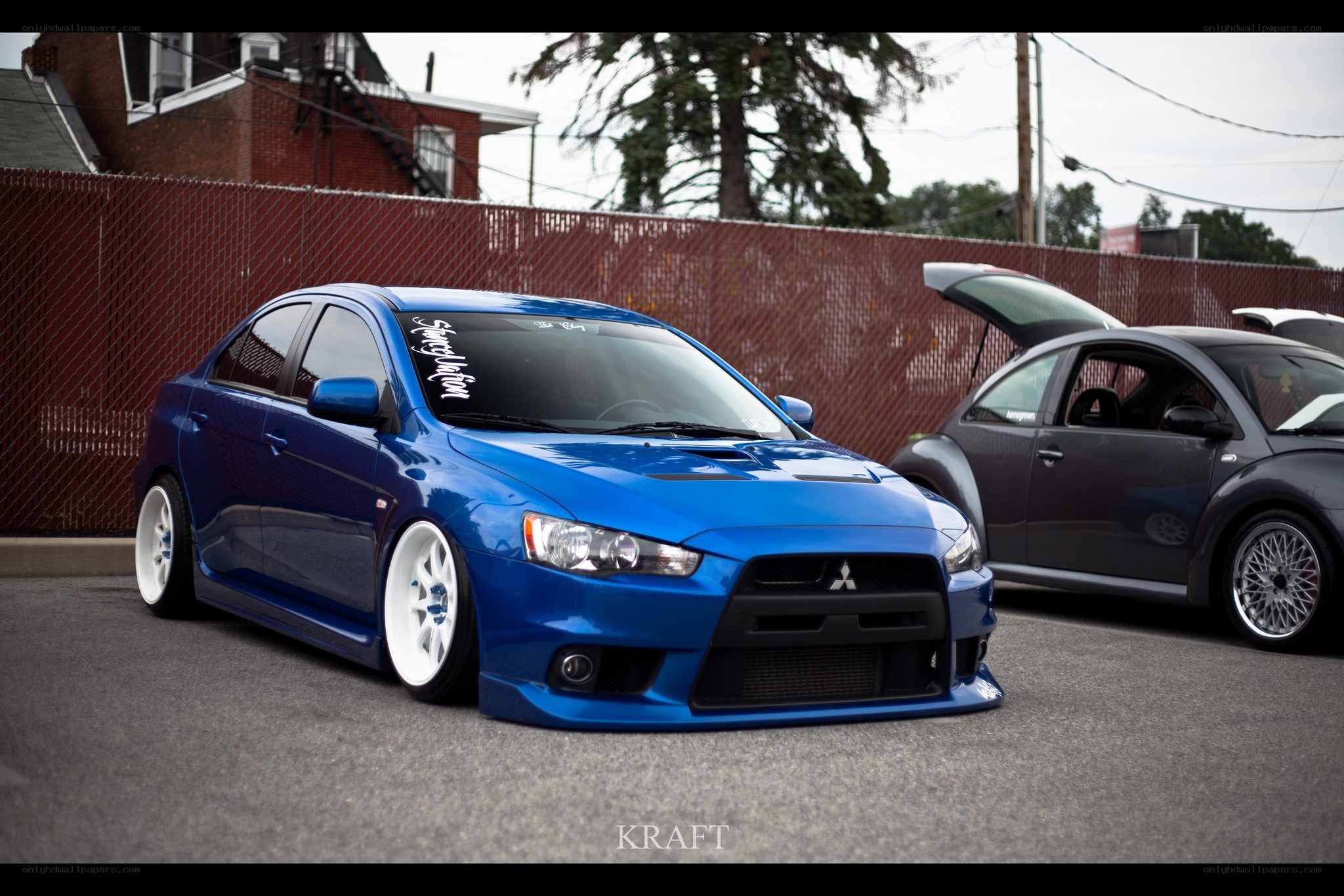Blue Mitsubishi Lancer