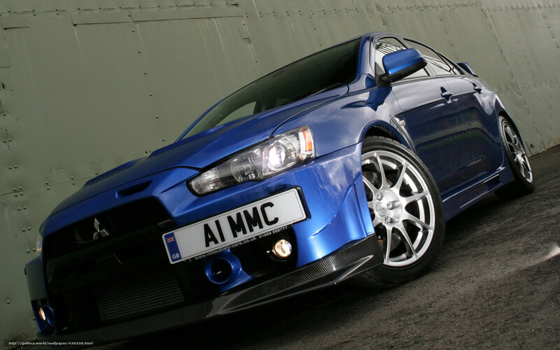 Blue Mitsubishi Lancer — Dramatic, Photograph